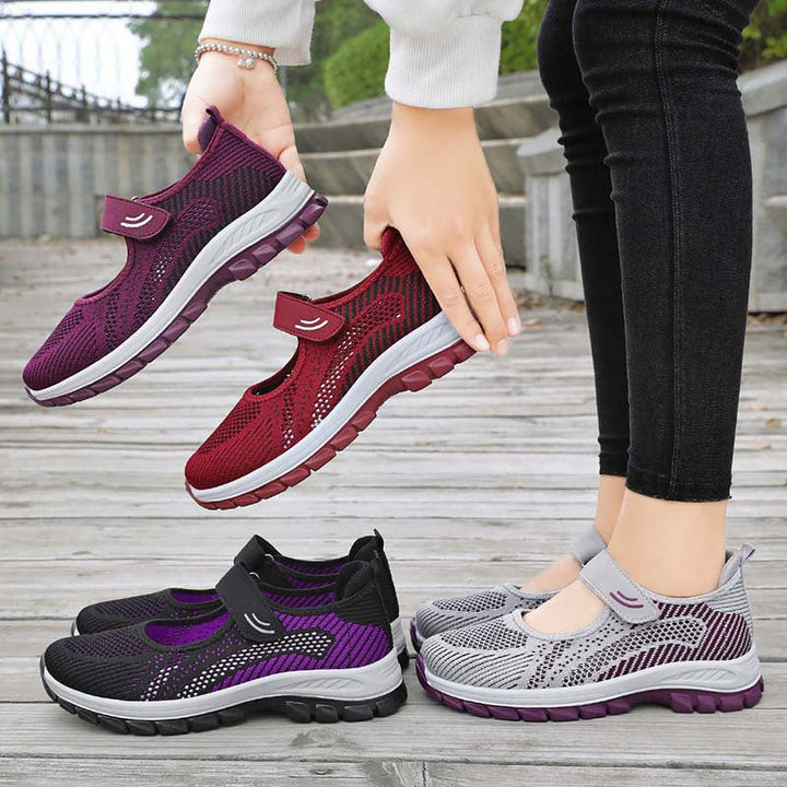 Damernas Sportiga Slip-On Sneakers med Justerbar Rem och Andningsbar Ovanmaterialstruktur Mirla-Eva Jonsson