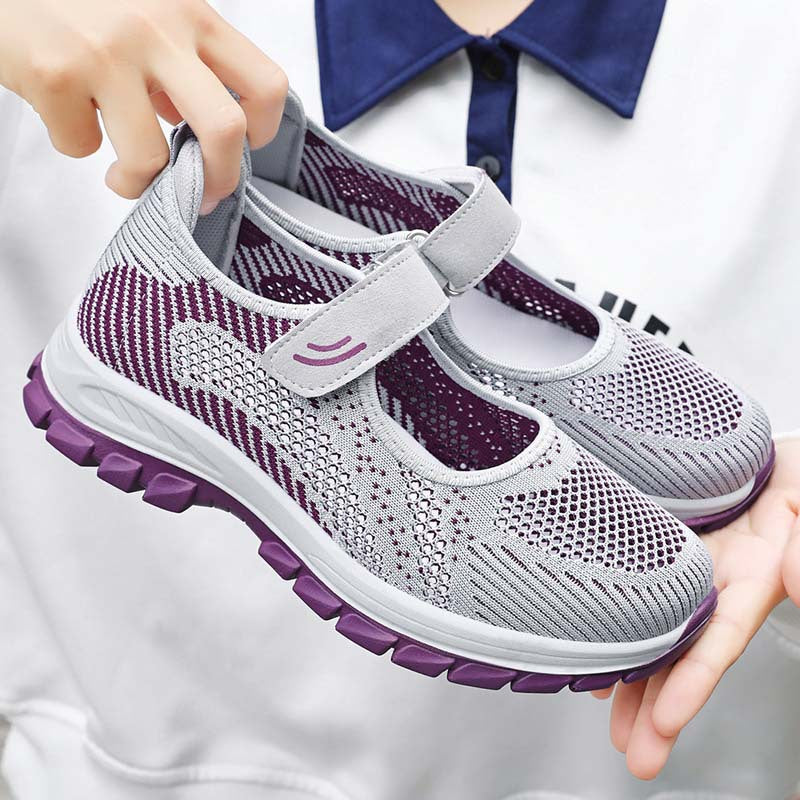 Damernas Sportiga Slip-On Sneakers med Justerbar Rem och Andningsbar Ovanmaterialstruktur Mirla-Eva Jonsson