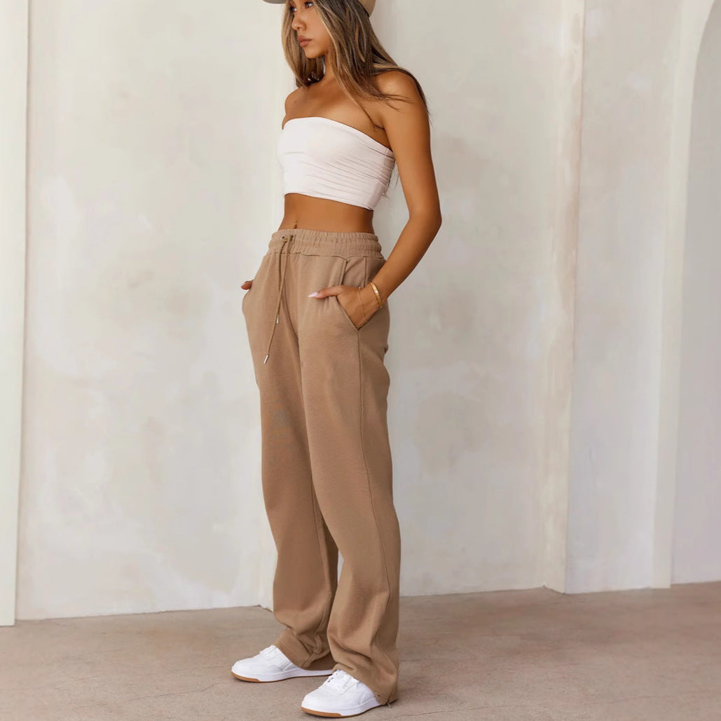 Damernas Sportigt Crop-Top och Bekväma Sweatpants Set Mirla-Eva Jonsson