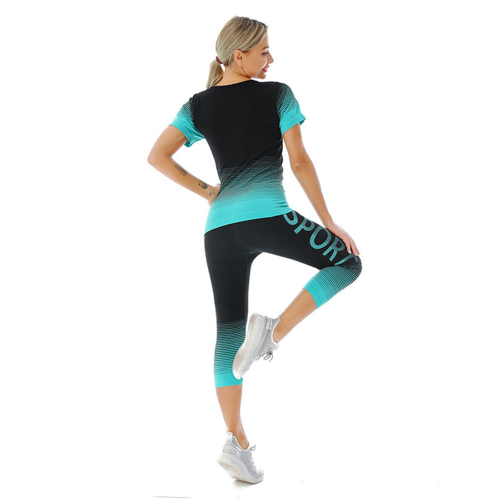 Damernas Sportigt Fitness-set med grafisk design och hög andningsförmåga Eva Jonsson-Eva Jonsson