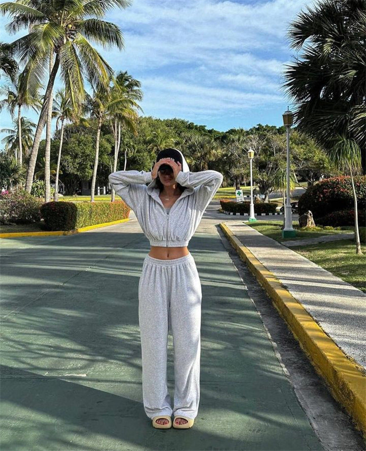 Damernas Sportigt Fleece-Loungewear-Set med Huva och Lätt Passform Eva Jonsson-Eva Jonsson