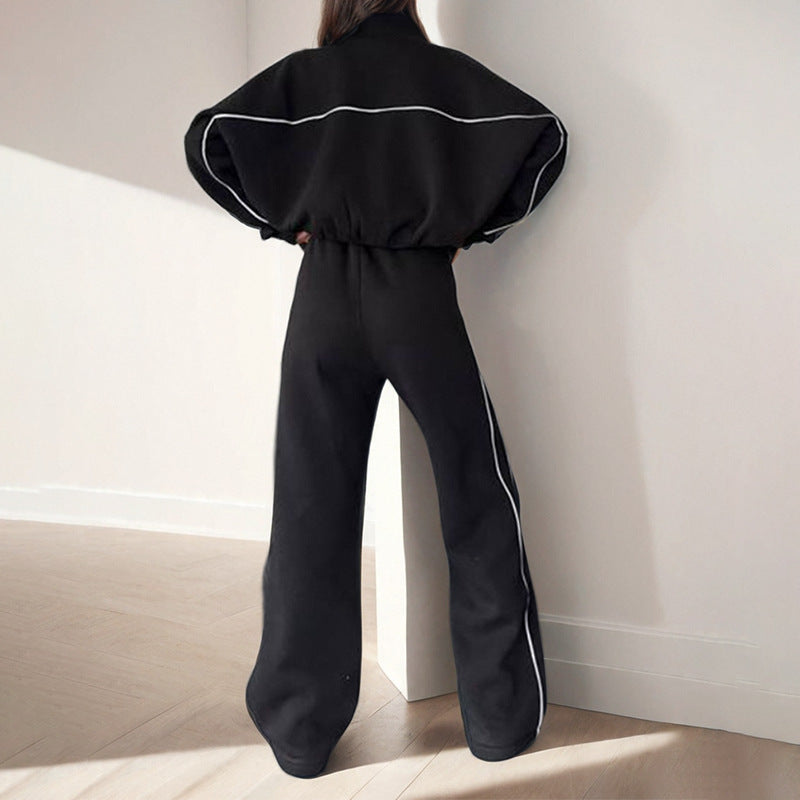 Damernas Sportigt Loungewear-set med Hög Krage och Bred Snitt Mirla-Eva Jonsson