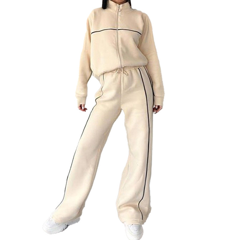 Damernas Sportigt Loungewear-set med Hög Krage och Bred Snitt Mirla-Eva Jonsson