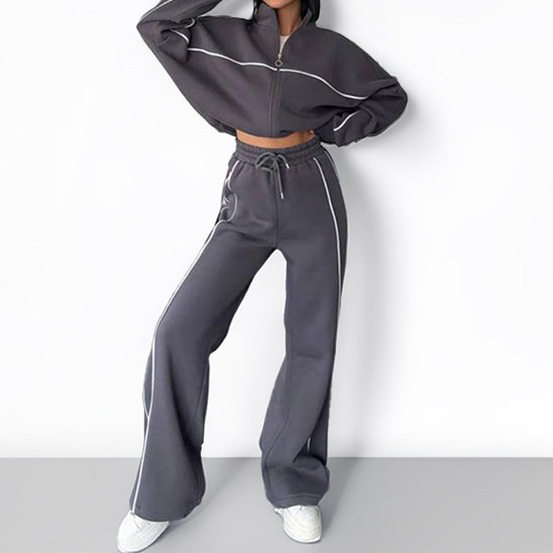 Damernas Sportigt Loungewear-set med Hög Krage och Bred Snitt Mirla-Eva Jonsson