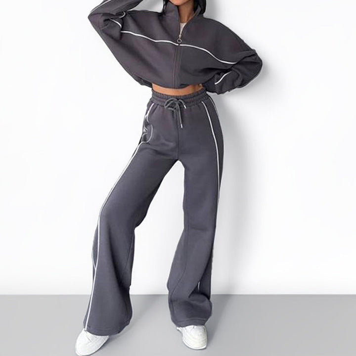 Damernas Sportigt Loungewear-set med Hög Krage och Bred Snitt Mirla-Eva Jonsson