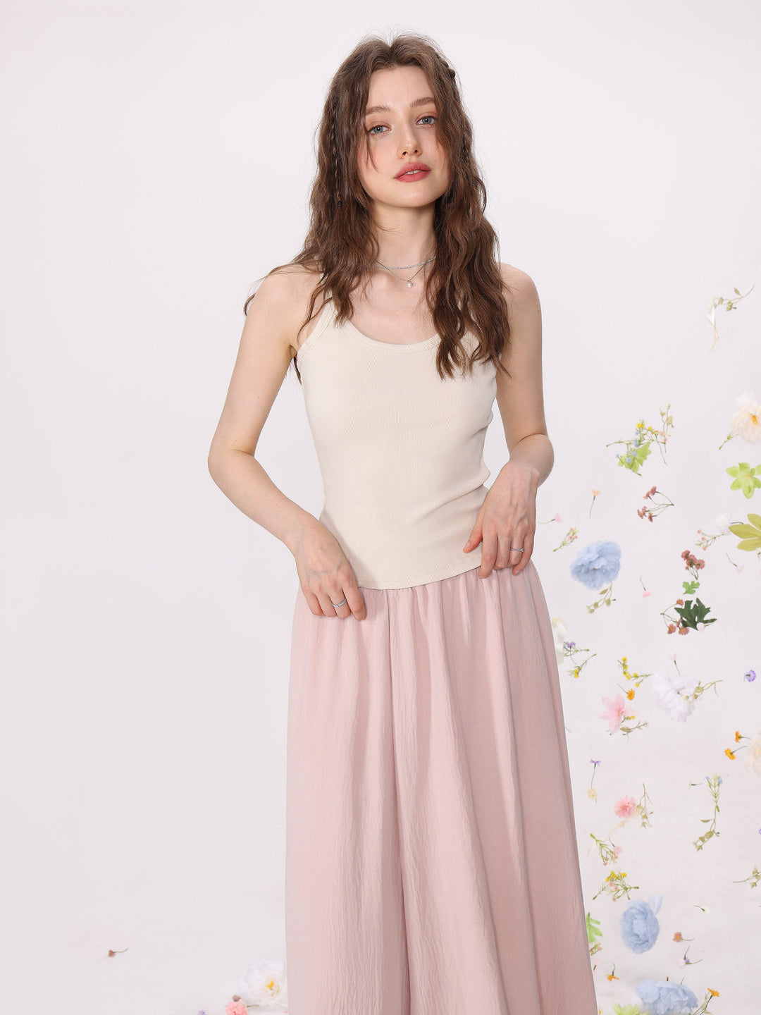 Damernas Stickad Cami Tank Top Enfärgad Slim Fit-Eva Jonsson