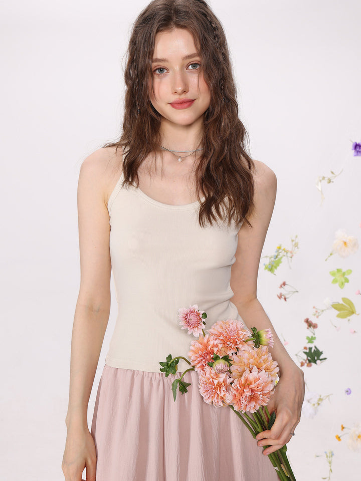 Damernas Stickad Cami Tank Top Enfärgad Slim Fit-Eva Jonsson