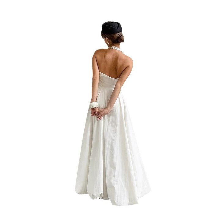 Damernas Strapless Mai dress med elegant hög slits och flytande kjol Mirla-Eva Jonsson