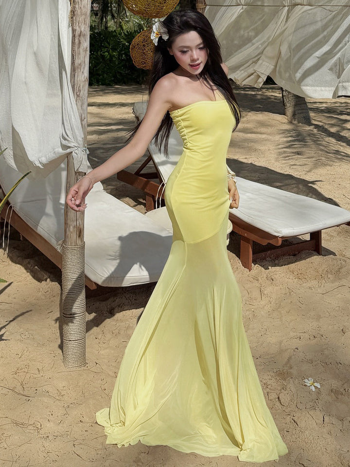 Damernas Strapless Maxiklänning med flödande kjol Mirla-Eva Jonsson