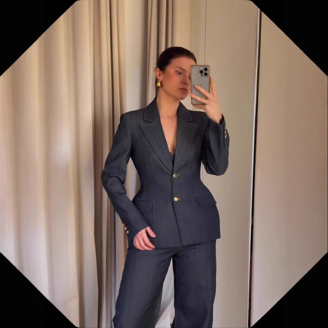 Damernas Trendiga Wide-Leg Jeans med hög midja och avslappnad passform Mirla-Eva Jonsson
