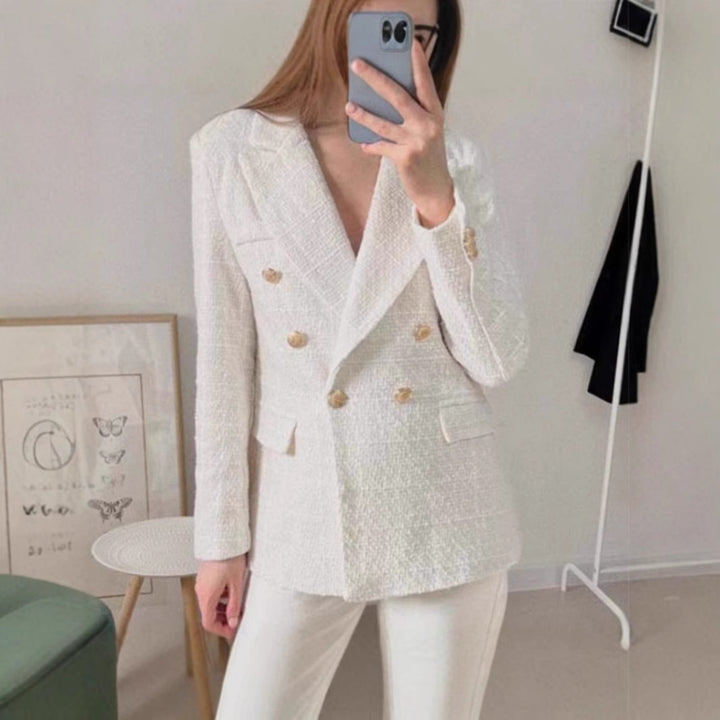 Damernas Tweed Blazerjacka med dubbla knappar och elegant snitt Mirla-Eva Jonsson