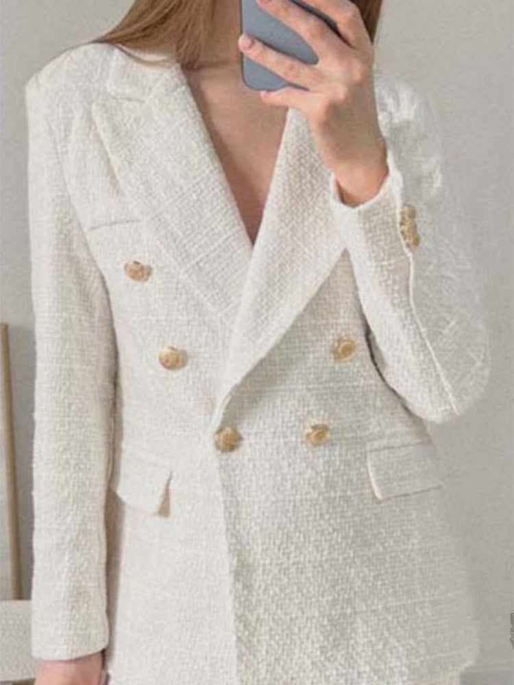 Damernas Tweed Blazerjacka med dubbla knappar och elegant snitt Mirla-Eva Jonsson