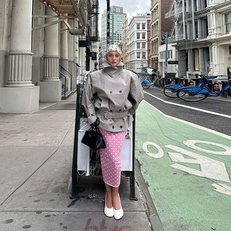 Damernas Urban Trenchcoat med hög krage och dubbel knapplist Mirla-Eva Jonsson