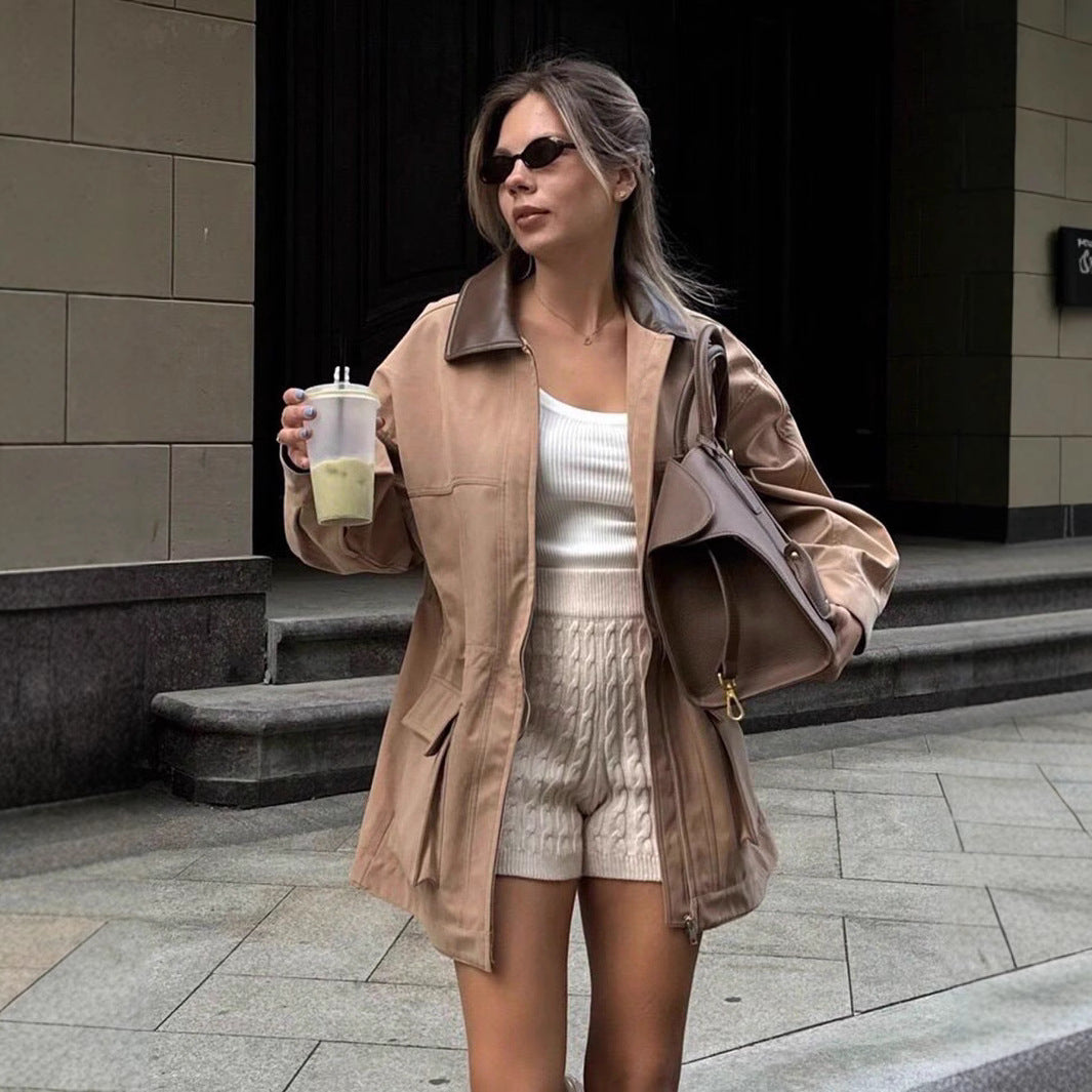 Damernas Utility Jacket med bred krage och påsydda fickor Mirla-Eva Jonsson