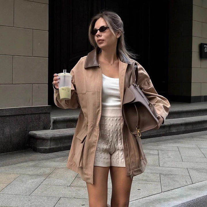 Damernas Utility Jacket med bred krage och påsydda fickor Mirla-Eva Jonsson