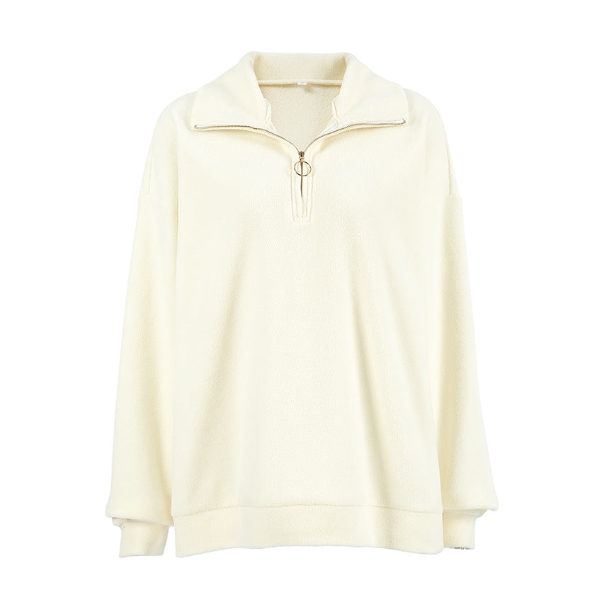 Damernas Värmande Fleece-Pullover med hög krage och justerbar dragkedja Eva Jonsson-Eva Jonsson