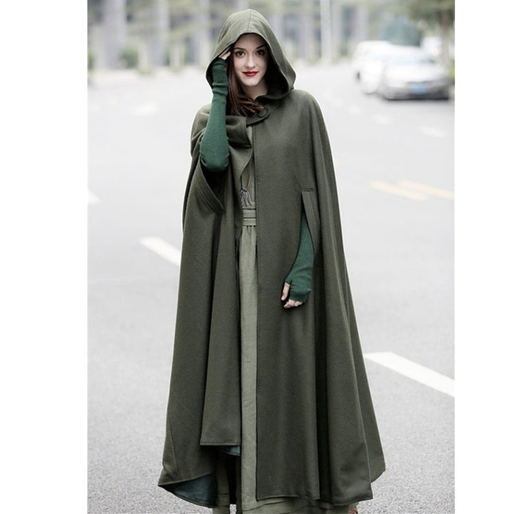 Damernas Wrap Poncho med Huva och Sidofickor Eva Jonsson-Eva Jonsson
