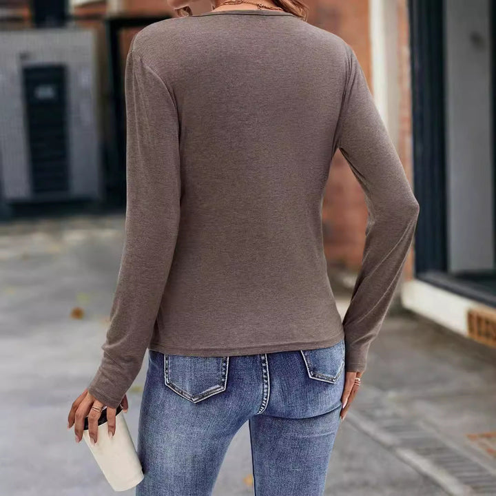 Damernas Wrap-top i mjuk jersey med figurnära skärning Mirla-Eva Jonsson