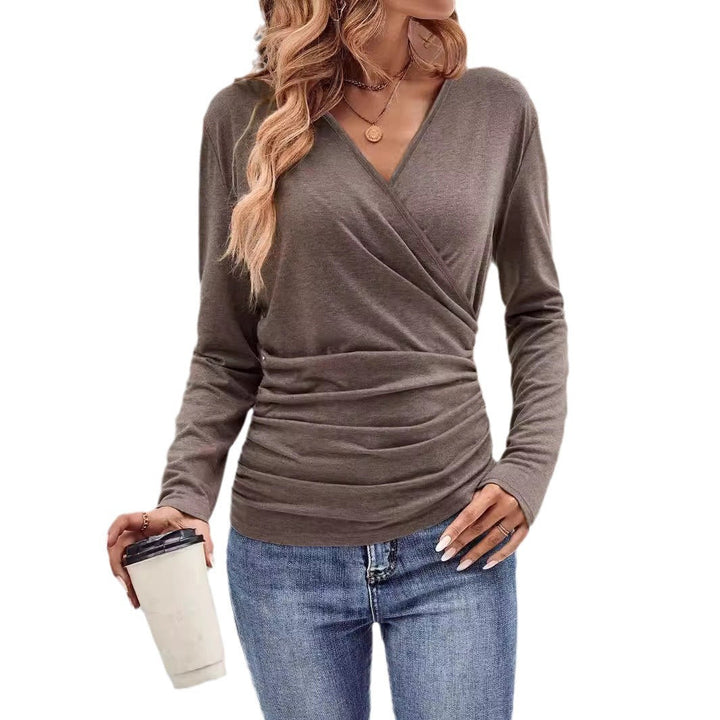 Damernas Wrap-top i mjuk jersey med figurnära skärning Mirla-Eva Jonsson