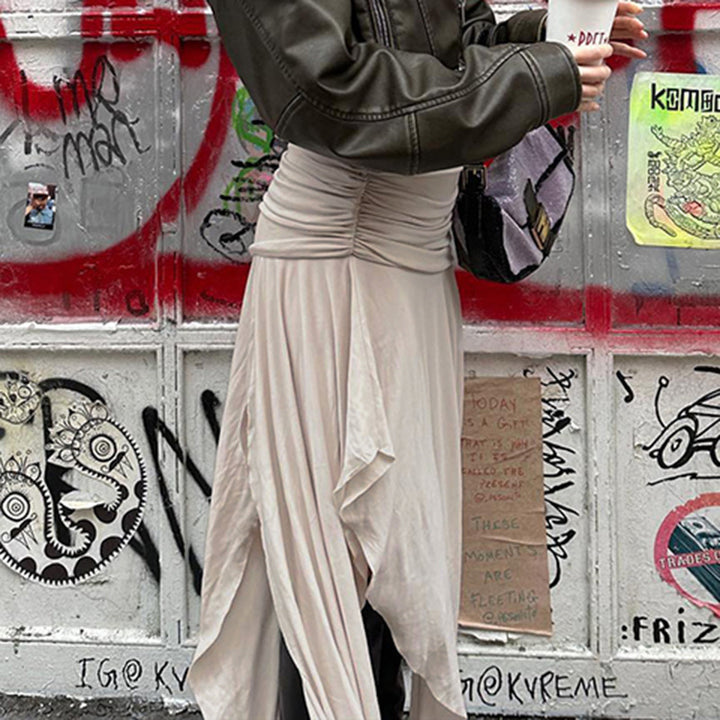 Damernas asymmetrisk wrapkjol med elegant drapering Mirla-Eva Jonsson