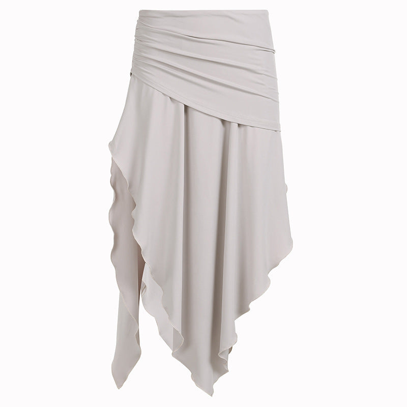Damernas asymmetrisk wrapkjol med elegant drapering Mirla-Eva Jonsson
