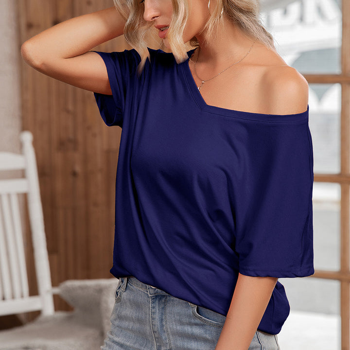 Damernas asymmetriska oversized t-shirt med avslappnad passform Eva Jonsson-Eva Jonsson