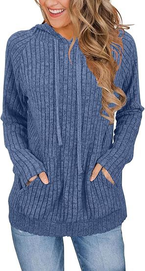 Damernas avslappnad hoodies med ribbad struktur och fickor Mirla-Eva Jonsson