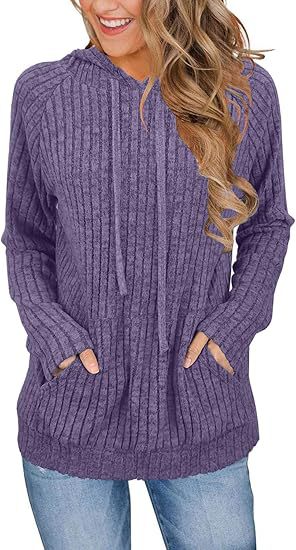 Damernas avslappnad hoodies med ribbad struktur och fickor Mirla-Eva Jonsson