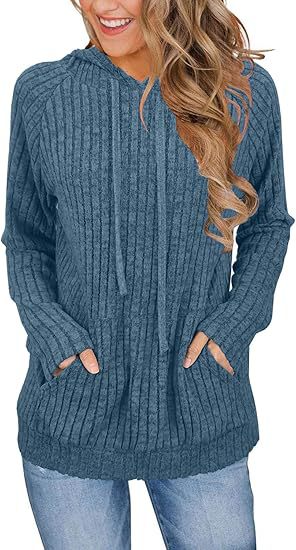 Damernas avslappnad hoodies med ribbad struktur och fickor Mirla-Eva Jonsson