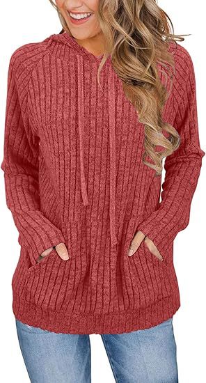 Damernas avslappnad hoodies med ribbad struktur och fickor Mirla-Eva Jonsson