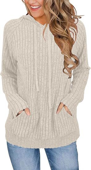 Damernas avslappnad hoodies med ribbad struktur och fickor Mirla-Eva Jonsson