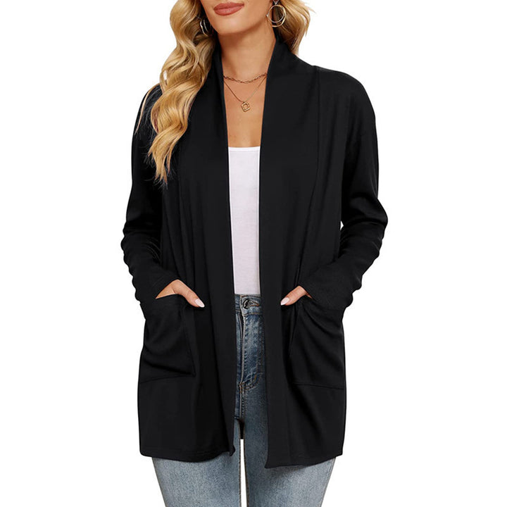 Damernas avslappnad lång cardigan med fickor Mirla-Eva Jonsson