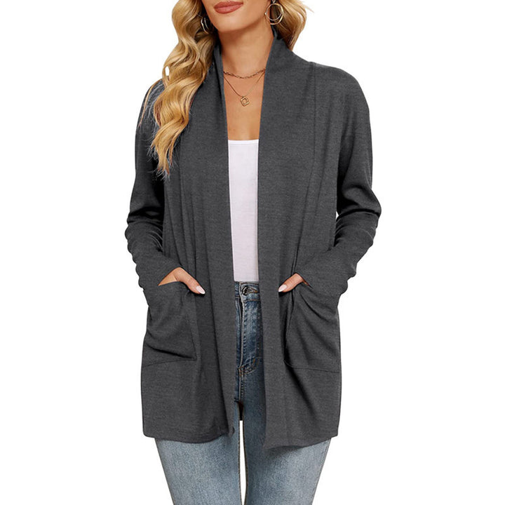 Damernas avslappnad lång cardigan med fickor Mirla-Eva Jonsson