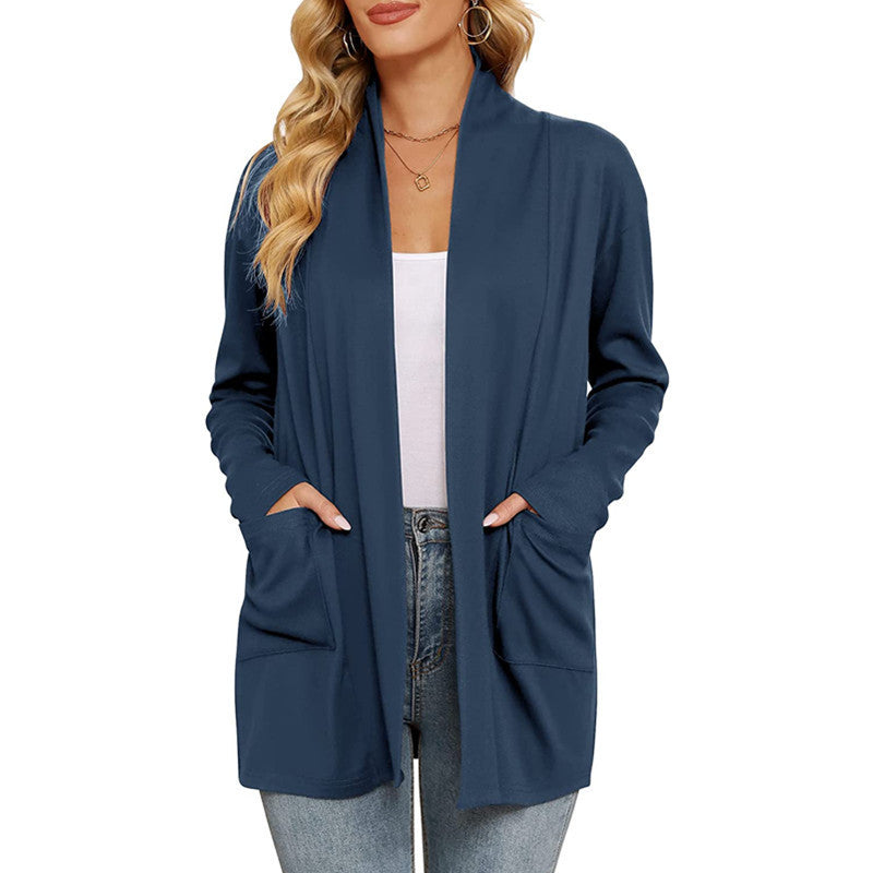 Damernas avslappnad lång cardigan med fickor Mirla-Eva Jonsson