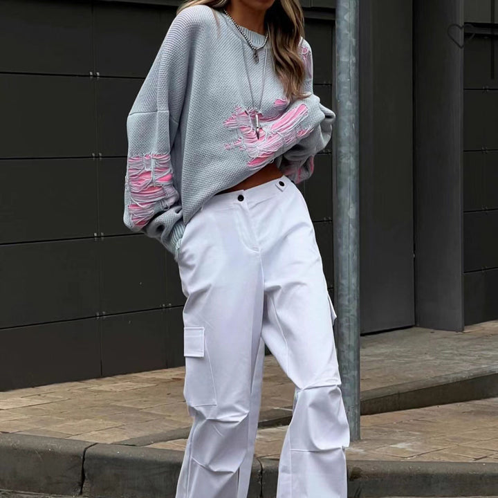Damernas avslappnad oversized tröja med unika destroyed-detaljer Mirla-Eva Jonsson