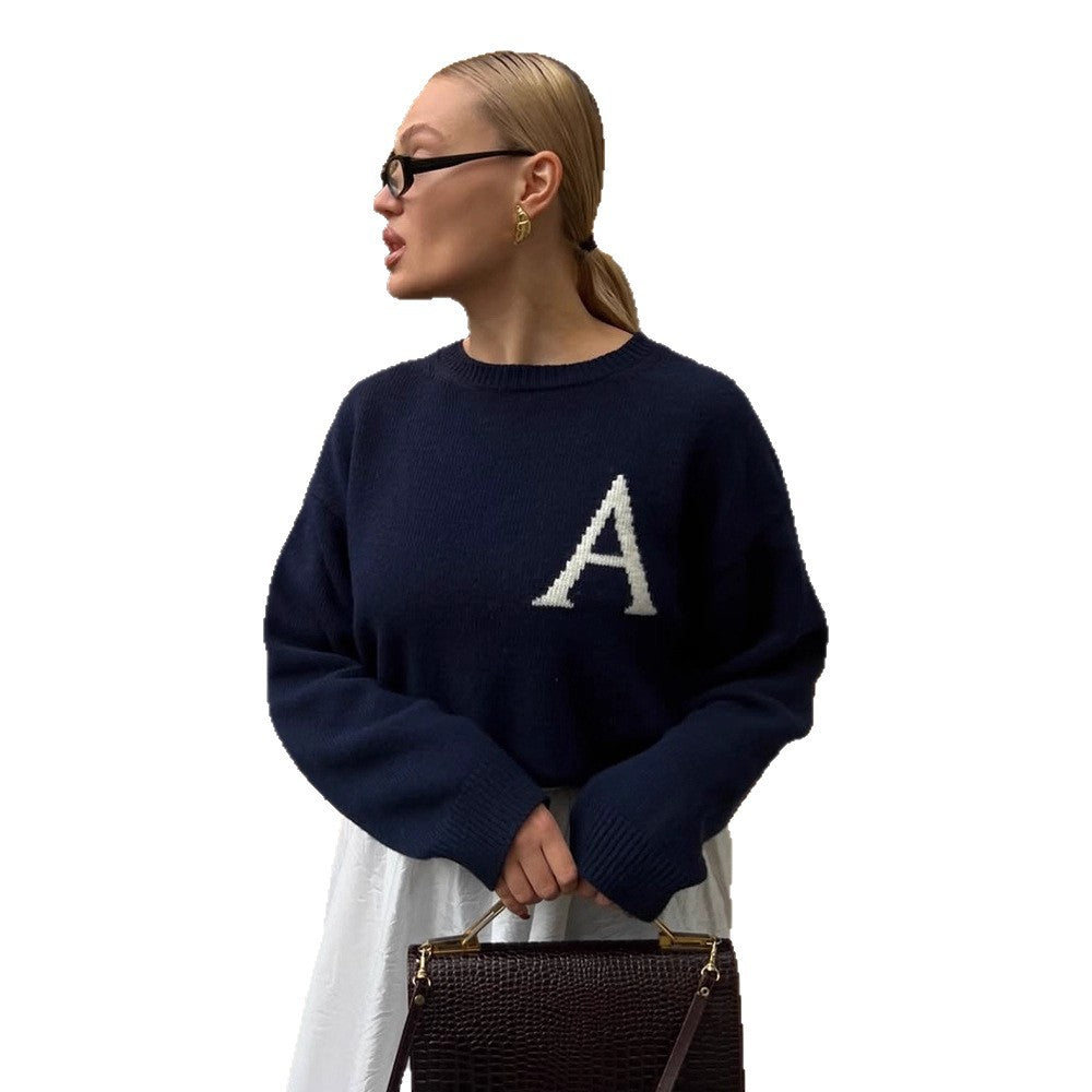 Damernas avslappnad tröja med unikt monogram Eva Jonsson-Eva Jonsson