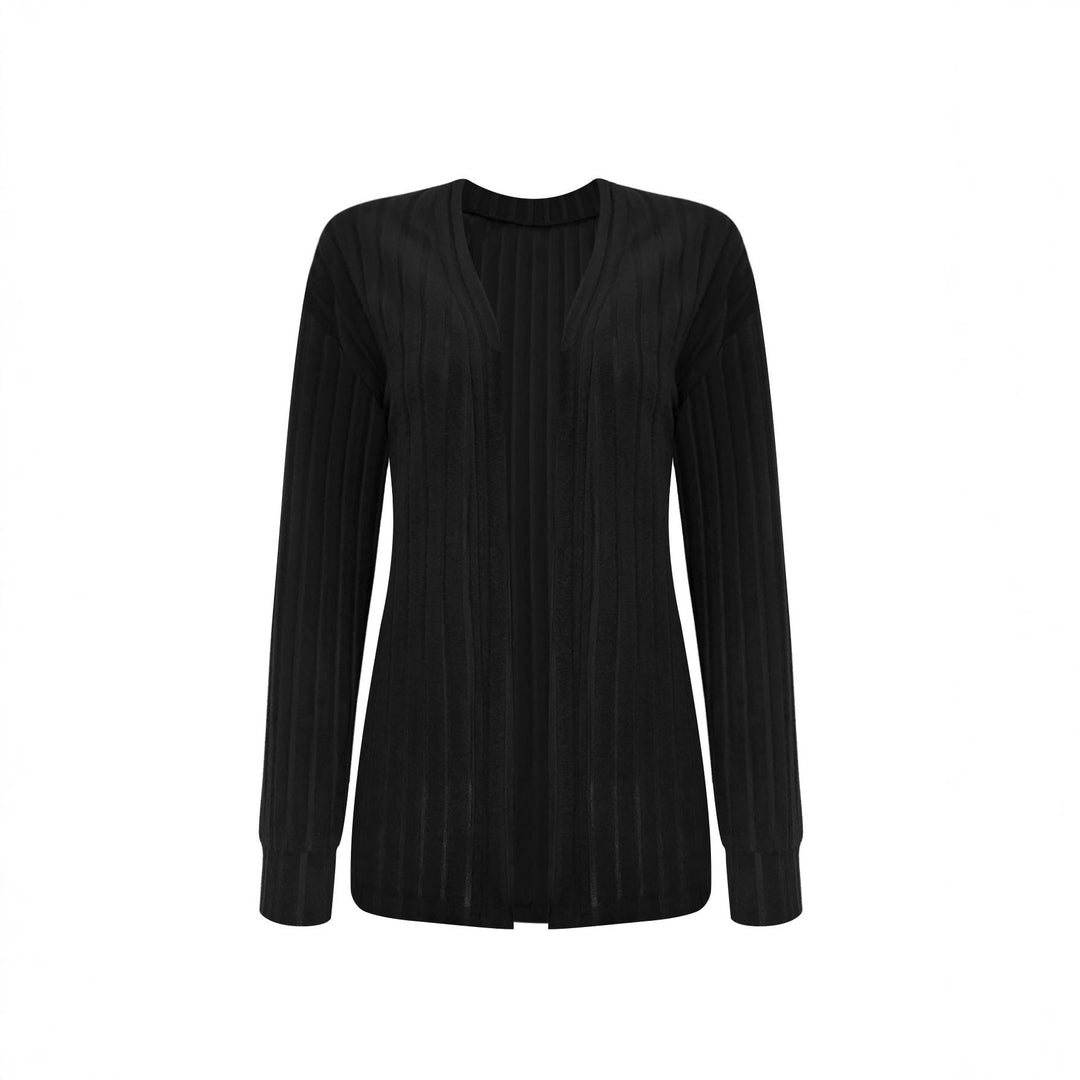 Damernas avslappnade cardigan med djup V-ringning och strukturerad design Mirla-Eva Jonsson