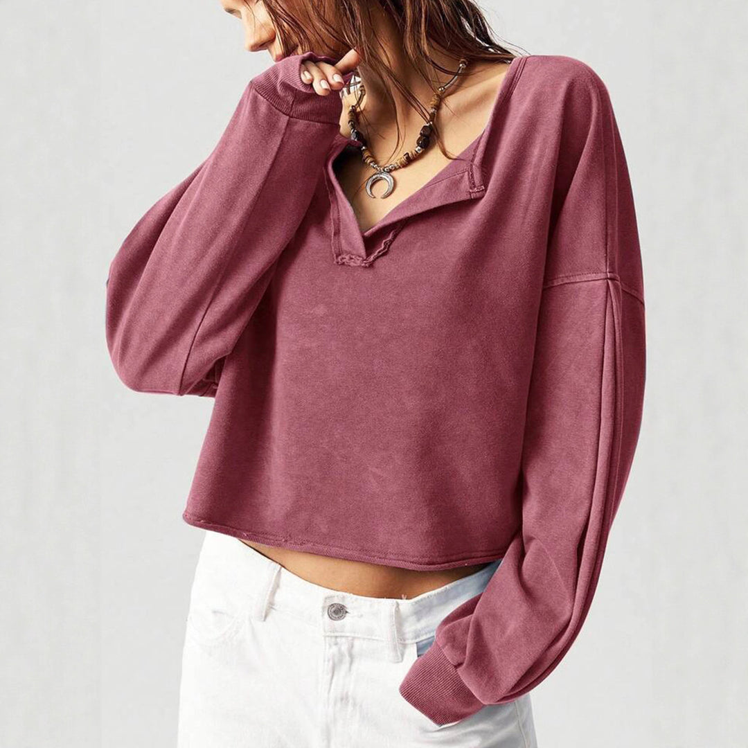 Damernas avslappnade crop-top med vid passform Mirla-Eva Jonsson
