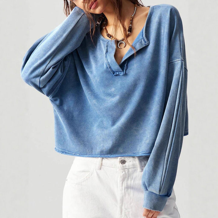 Damernas avslappnade crop-top med vid passform Mirla-Eva Jonsson