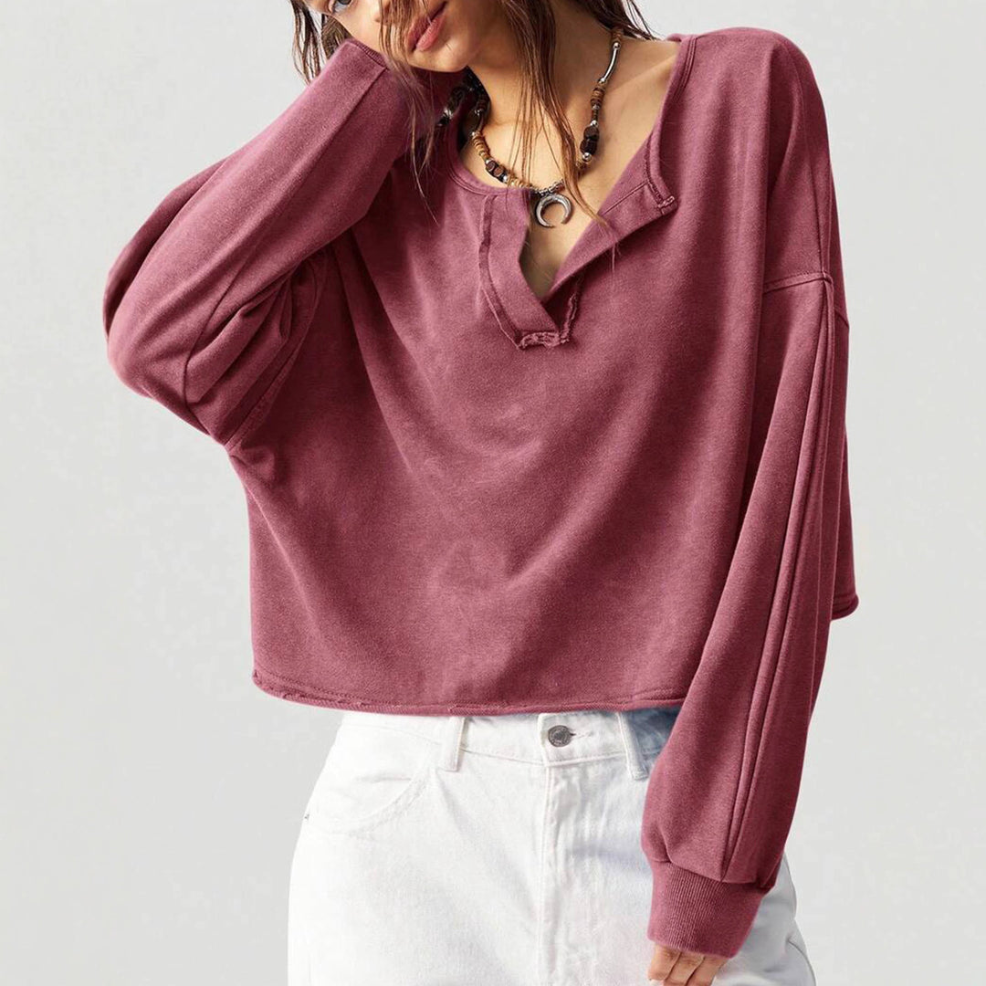 Damernas avslappnade crop-top med vid passform Mirla-Eva Jonsson
