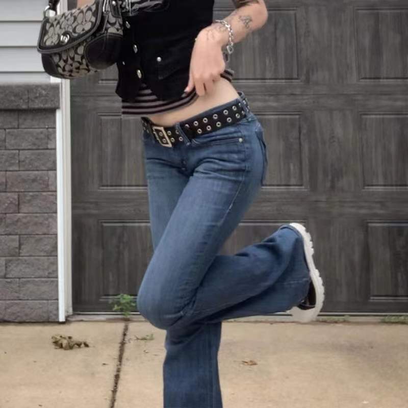 Damernas avslappnade flared jeans i retrostil med hög midja Eva Jonsson-Eva Jonsson
