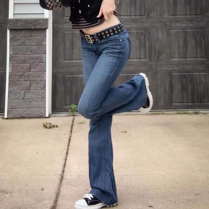 Damernas avslappnade flared jeans i retrostil med hög midja Eva Jonsson-Eva Jonsson