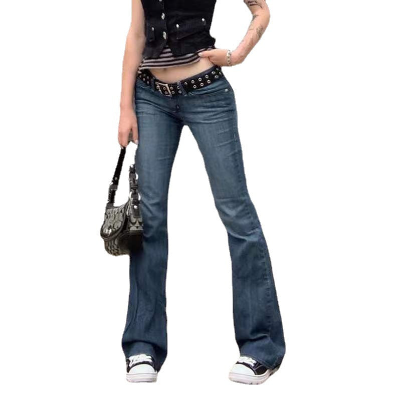 Damernas avslappnade flared jeans i retrostil med hög midja Eva Jonsson-Eva Jonsson