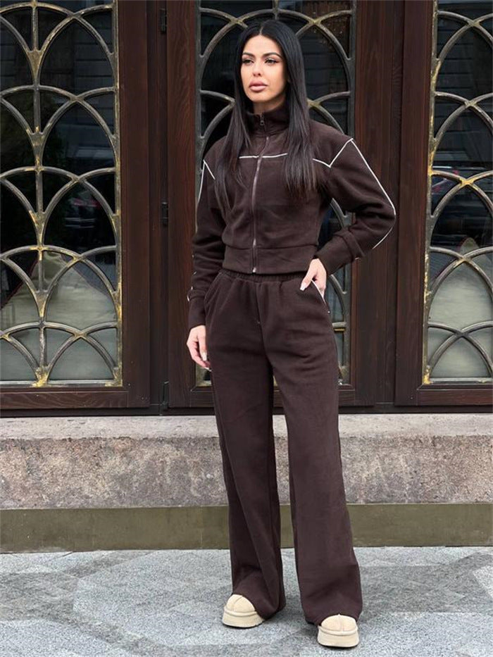 Damernas avslappnade fleece korta set med lös passform och elastisk midja Mirla-Eva Jonsson