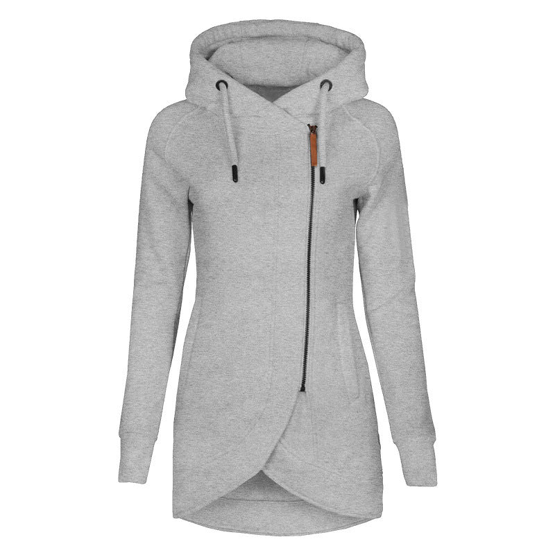 Damernas avslappnade hoodie-mantel med asymmetrisk snitt Mirla-Eva Jonsson