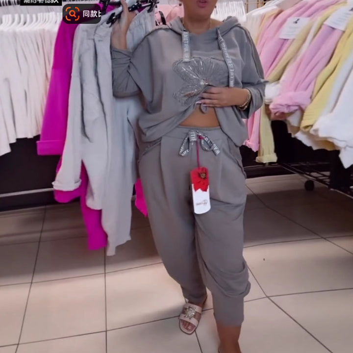 Damernas avslappnade hoodie med delikat blommönster och högkvalitativ broderi Mirla-Eva Jonsson