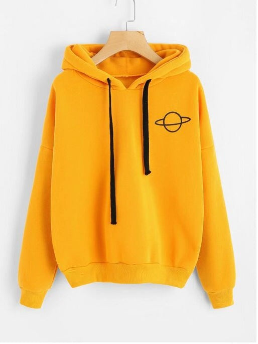 Damernas avslappnade hoodie med intergalaktisk motiv Mirla-Eva Jonsson