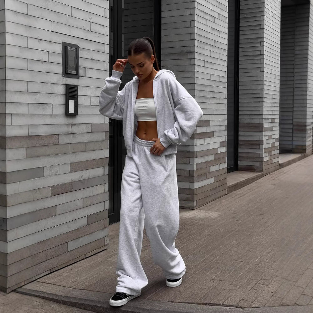 Damernas avslappnade hoodie- och joggingset i mjukt material med lös design Eva Jonsson-Eva Jonsson