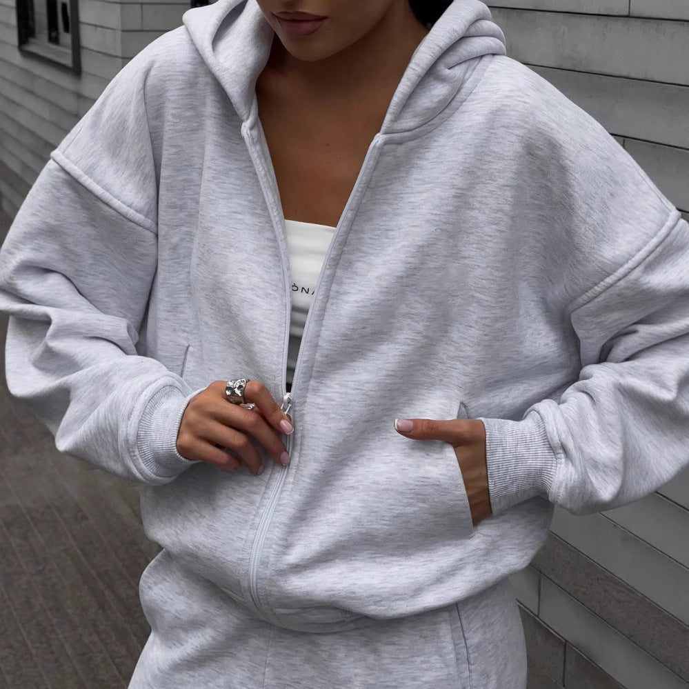 Damernas avslappnade hoodie- och joggingset i mjukt material med lös design Eva Jonsson-Eva Jonsson