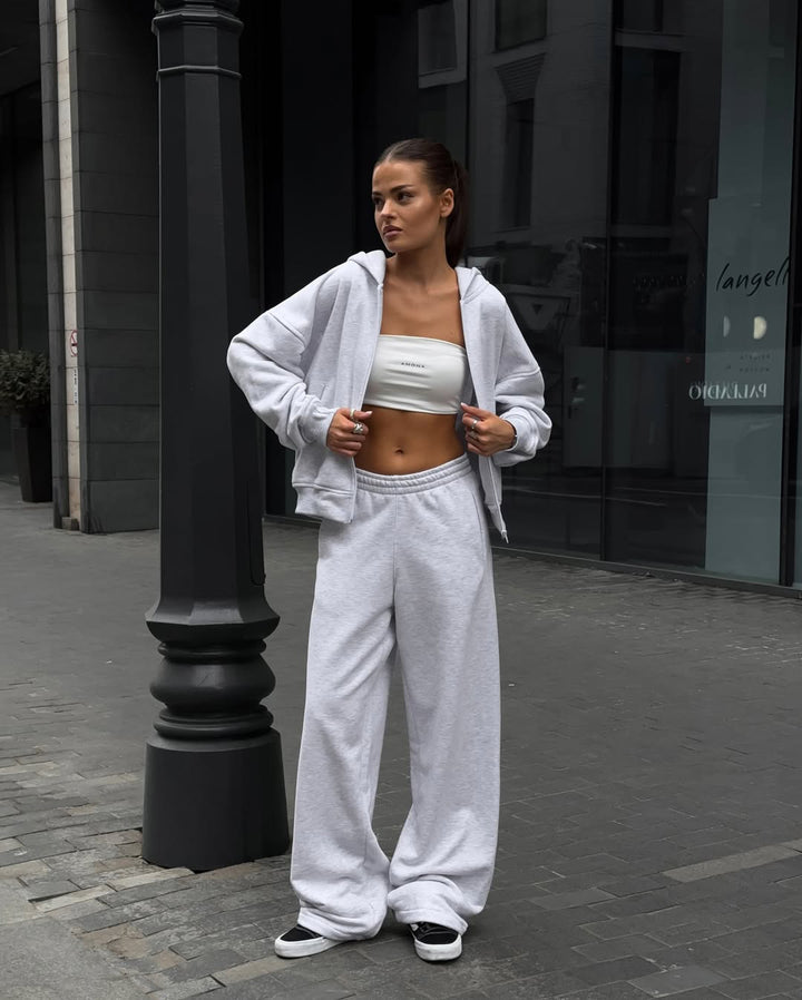 Damernas avslappnade hoodie- och joggingset i mjukt material med lös design Eva Jonsson-Eva Jonsson